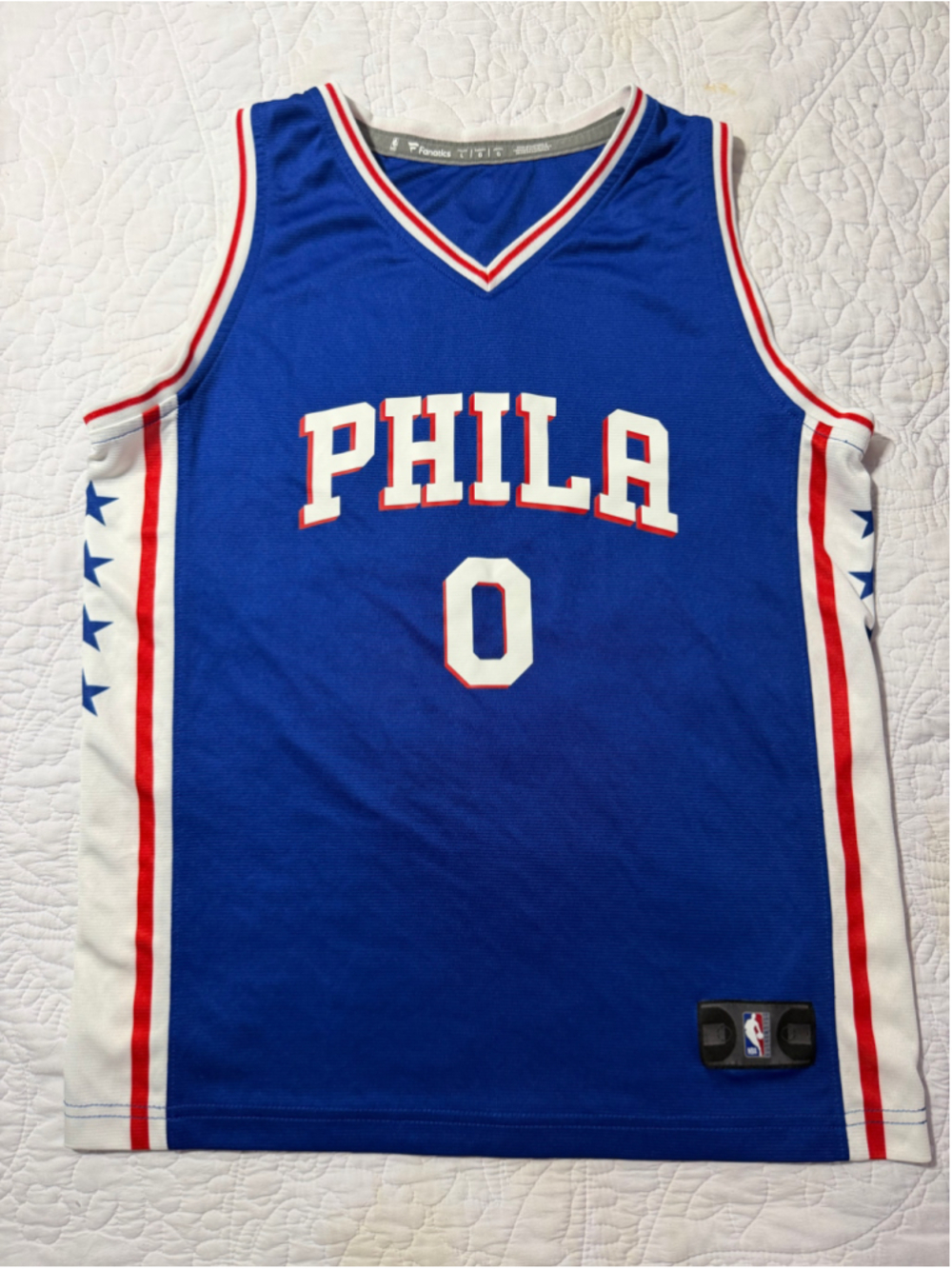 Fanatics Tyrese Maxey #0 Philadelphia 76ers Blue Jersey Youth Large